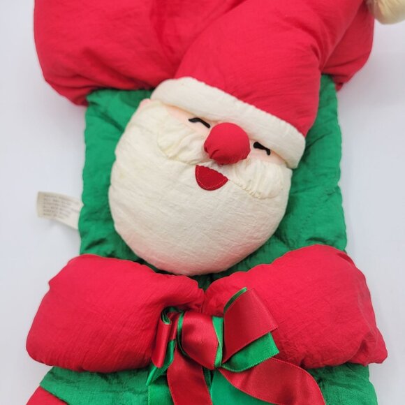 Lot of Vintage Christmas Decor Puffy Nylon Parachute Material - Santa & Reindeer - Picture 3 of 14
